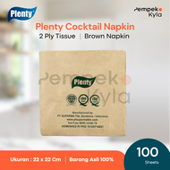 Tissue plenty brown cocktail napkin 100 sheets