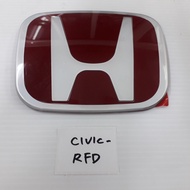 (1PCS CIVIC-RFD) (92mmx110mm) HONDA CIVIC FD 2006-2011' RED LOGO EMBLEM (MADE IN MALAYSIA)