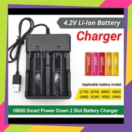ReadyStockUniversal Li-Ion 2 Slots Battery Charger 21700 20700 26650 18650 18490 16340 14500 10440 P