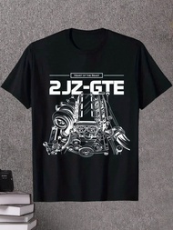 Men'S 2JZ GTE Engine Graphic T-Shirt - Soft & Comfortable Cotton Blend