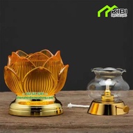 Wholesale Glass Borage Oil Lamp, Buddha Worship Lamp With Lotus Design
