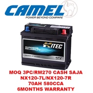 Camel Hitec MF N70ZL NX120-7L N70Z NX120-7 12V 70Ah 580CCA 6Months Warranty