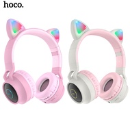 HOCO W27 Cat Ear Wireless Bluetooth Headphones 5.0Cute Wireless Over-Ear Headphones Music Headphones For Built-in Mic