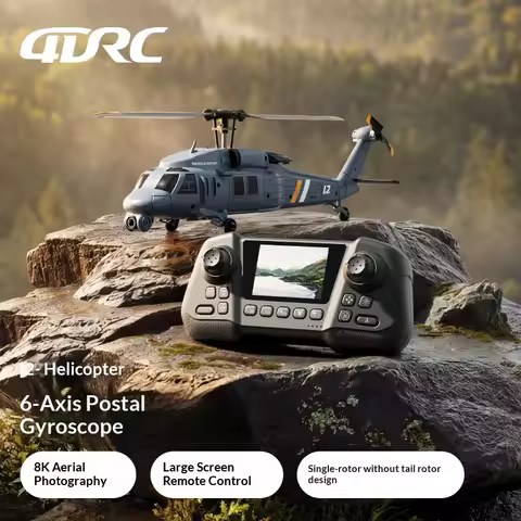 4DRC L2 Remote Control Helicopter Military Blackhawk Single Rotor 6 Axis Gyro 8K HDR Aerial Camera B