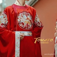 YQMing Hanfu Wedding Clothes2022Bridal Wedding Dress Ancient Costume Wedding Dress a Chaplet and Official Robes Chinese