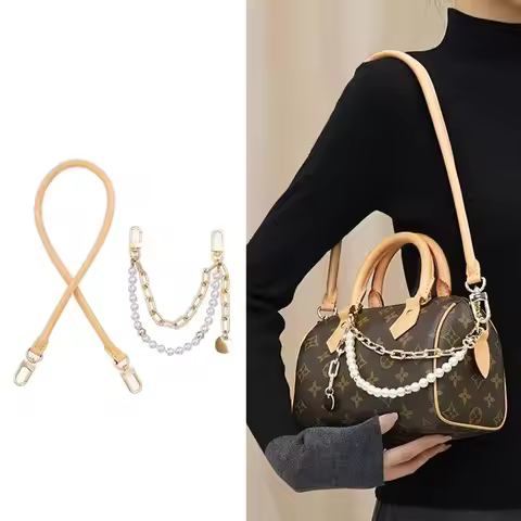 100% Genuine Vachetta Leather Bag Strap for LV Speedy 20 25 30 Shoulder Straps Long Bags Belts Repla