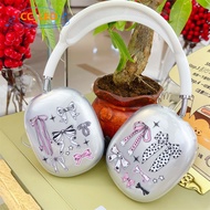 For AirPods Max Case Cute Bowknot Transparent Soft Case Compatible with AirPods Max Soft Case Shockproof Shell Protective Cover