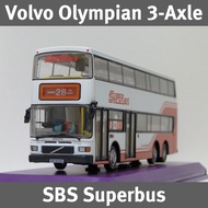 [SG STOCK] 1/76 CMNL SBS Superbus Volvo Olympian 3 Axle (SBS9228C) Route 28 to Tampines Bus Model