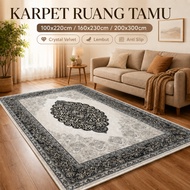 Karpet Ruang Tamu Besar Crystal Velvet Lembut Tapak Silikon Anti Slip Carpet Rug (100x220 160x230 20