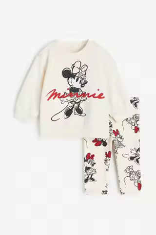 Girls Autumn Long Sleeve Suits 1-6Age Kids Cartoon Print Sweatshirt +Pants Two Piece Set Minnie Prin