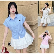 Women's drawstring shirt with bewildered cow print SM099 BO