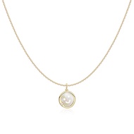 [With Box] HEFANG HEFANG Gilt Smiley Face Necklace Light Luxury Premium Jewelry