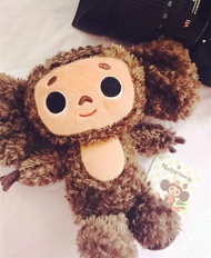 Cute Cheburashka Plush Toy Big Ryes Monkey With Clothes Soft Doll Russia Anime Baby Kids Sleep Appea