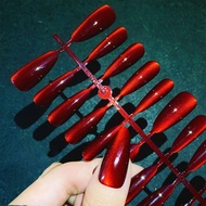 Free Glue Fake Nails Press On Nails With Glue Fake Nail Cat Eye Plain Design Red Fake Nails H5q2