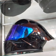 Helm Full Face KYT TT Course Solid Black Glossy - Paket Ganteng