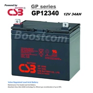 CSB GP12340 12V 34Ah Maintenance Free Rechargeable AGM Sealed Lead Acid SLA VRLA Battery