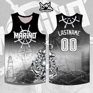 【Dream clothes】Black & White Marine Basketball Full Sublimation Jersey