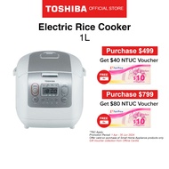 [FREE GIFT] Toshiba RC-10NMFEIS White Copper Forged Pot with Non-stick Coating Electric Rice Cooker, 1.0L