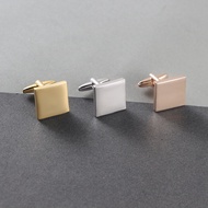 Fashion Accessories Cufflink High-End Three-Color Square Cufflink Electroplated Glossy Metal Men's C