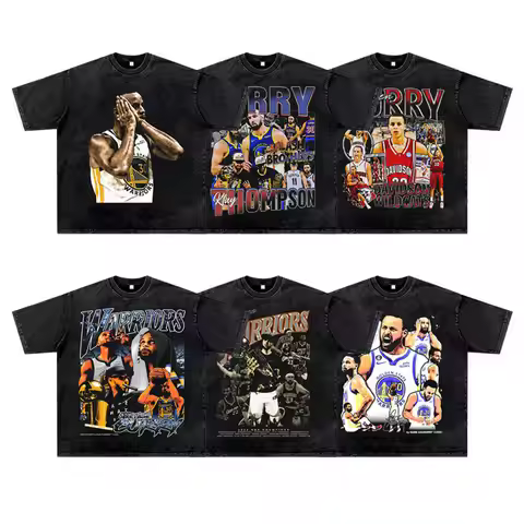 Curry Stephen Curry American Basketball Hip-hop Loose Retro Street Short Sleeved T-shirt Men's Pure 