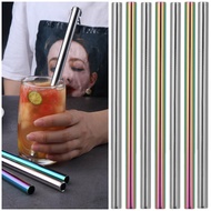 KENJE 4/6/8PCS Home and Kitchen Curved Straight Party Supplies With Cleaner Brush Bar Accessories Metal Drinking Straw Stainless Steel