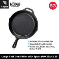 Lodge Cast Iron Skillet with Spout Ø10.25xh2.25"
