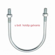 U bolt klem pipa besi 6" inch | besi 12mm / hotdip galvanis