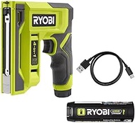 RYOBI USB Lithium 4-in-1 Stapler/Nailer Kit, Cordless with 3Ah Battery, 600+ Staples Per Charge, LED