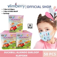 VLIMBERRY Masker Duckbill Alkindo Anak 1 Box Isi 50pcs Masker Anak