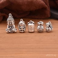 S999 Wholesale Pendant Hard Cat Ganesha Silver Pendant Money Bag DIY National Trend Bracelet Pure Si