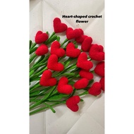 1Pc Heart-Shaped Crochet Flower
