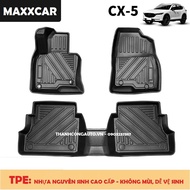 ( Cx5) Thảm lót sàn Maxxcar nhựa 5D cho MAZDA CX5 2017 – 2024 đúc nguyên khốI 3 tấm cao cấp.