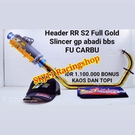 Knalpot Racing SJ88 Satria FU Karbu Fullset Header Gold GP Abadi