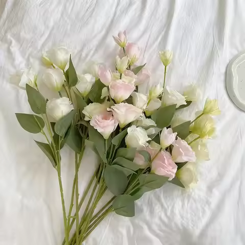 1pcs 70cm Artificial Flower Wholesale Trigeminal Eustoma Flower Home Decoration Fake Flower Wedding 