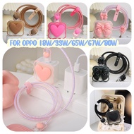 For OPPO 67W Charger protector Heart Pattern Chargering Case 33W 65W 67W cable protector android cha