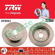 (1 pcs) TRW Disc Brake Rotor Rear for DF6063 Lexus GS300 GS430 GS450H (310mm)