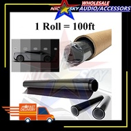 Tinted Racing Kool 1 Roll Tinted Film / Window Solar Film / Tinted Kereta / Tinted Kenderaan - Black 100ft tinted kereta