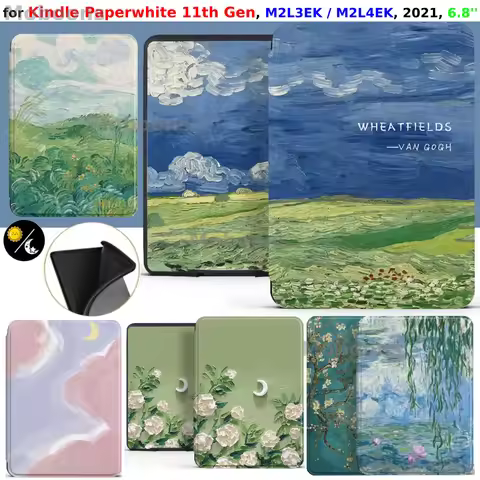 For Kindle Paperwhite 11th Gen Case M2L3EK M2L4EK 6.8'' 2021 Auto Wake/Sleep Cover Slim TPU Soft Cas