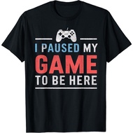 I Paused My Game To Be Here Funny Retro Vintage Gamers Gift Unisex T-Shirt