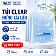 Clear Bag A4 document Bag, Stationery document cover, A4 button Bag, transparent F4 size,