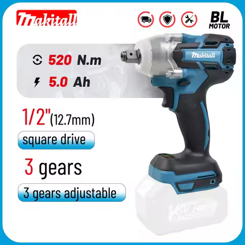 Cordless Electric Impact Wrench Brushless Electric Wrench Hand Drill Socket Power Tool For Makita 21