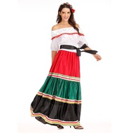 Ready StockWomen&Girl Traditional Folk Mexican Dress Halloween Costume For Parent-child Family Party