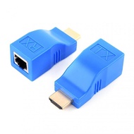 [HOT P] Support 4K Dual Port Extender HDMI-compatible to RJ45 Network Over By Cat 5e/6 30m Single Plug and Play Cable