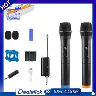 【Dealslick】1Set Wireless Dynamic Microphone System Wireless Handheld Microphone Dual