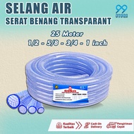 25 Meter Selang air Serat benang transparan / Selang air taman kebun 1/2 5/8 3/4 1 Inch / Selang air