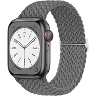 ห่วงไนลอนถักสำหรับ Apple Watch Ultra1/2 สายนาฬิกา 49 มม.38 มม.40 มม.41 มม.42 มม.44 มม.45 มม.ยืดปรับได้สายกีฬาสำหรับ iWatch Series 9 8 7 6 5 4 SE