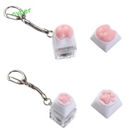 CYBERLINX Cat Paws Corgi Buttock Keycap, LED Cat Paws Corgi Buttock Pink Cat Claw Keycap Key Chain, 