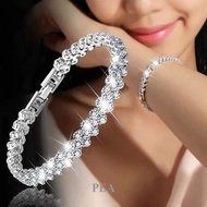 PEA Fashion 925 Silver Curb Chain Bracelet Bangle Charm Women Men Party Jewelry Gift