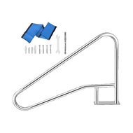 SucceBuy 30-55"x22-32" Swimming Pool Handrail With 4ft Grip Cover Humanized Design & M8 Drill Bit Po