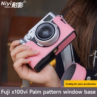 PU Leather Half Case For Fuji X100VI Window Palm Base Protrector Camera Bade Case Cover Fujifilm X-1